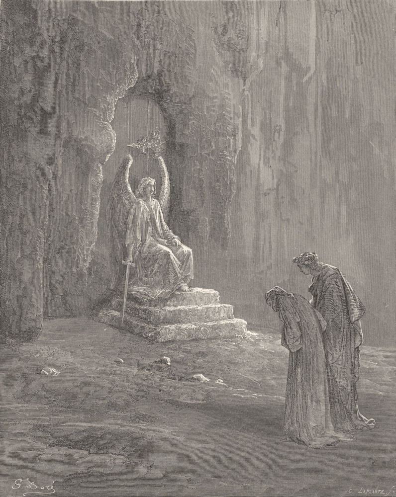 DANTE. In Visage such, as past my power to bear 1893 old antique print picture
